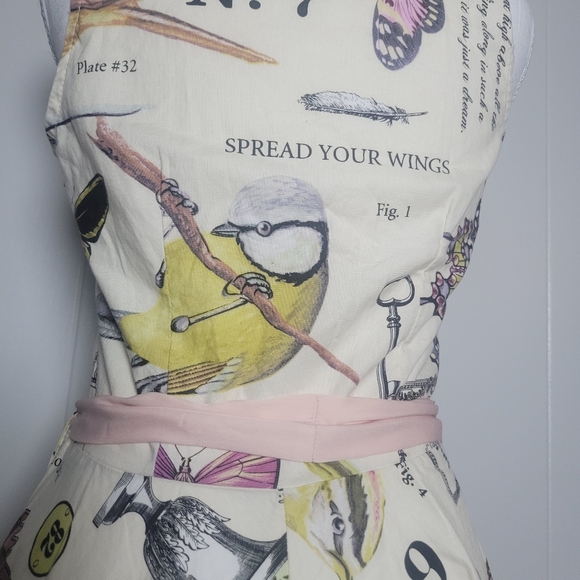 Retrolicious A Line Dress Birds Butterflies Pin Up Rockabilly Retro Modcloth SM - Picture 11 of 13